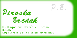 piroska bredak business card